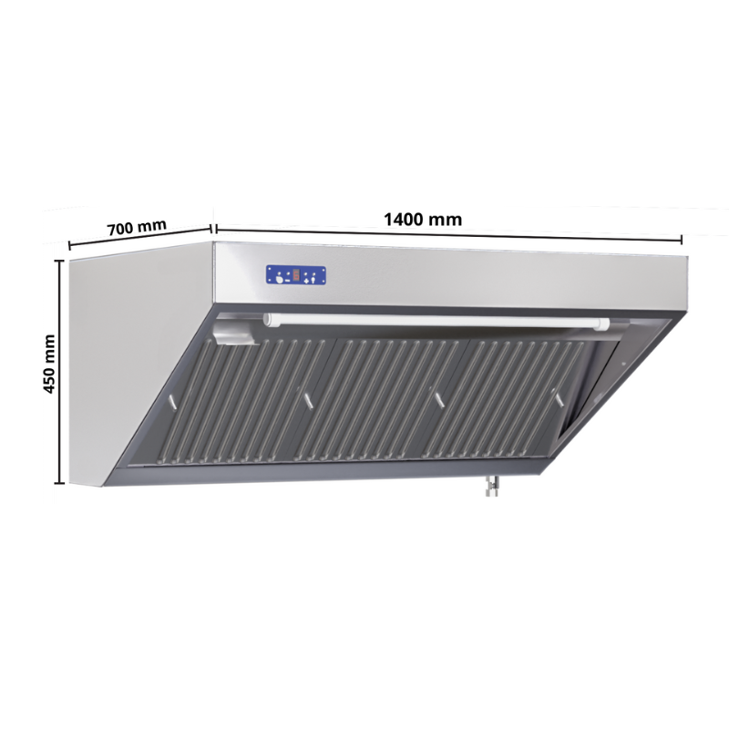 Hotte Snack Complète 700 - Longueur 1400 - Avec Moteur, Led et Variateur