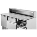 Meuble à Pizza Réfrigéré Toit Inox 8 x GN1/6 - 2 Portes et 2 Tiroirs